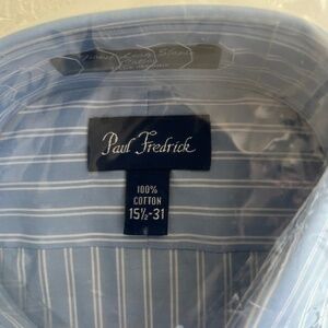 Paul Fredrick Striped Blue Shirt